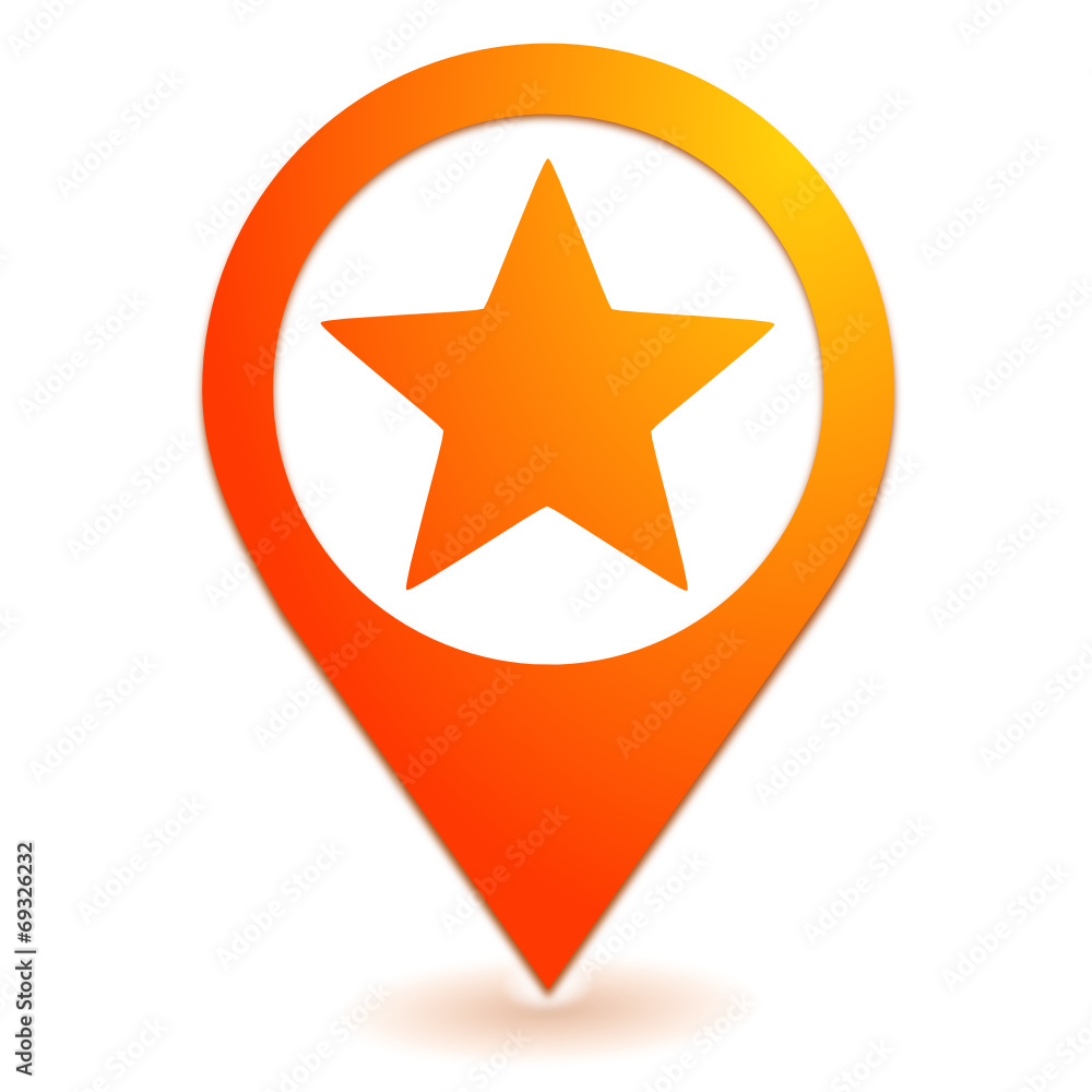 étoile favoris sur symbole localisation orange étoile favoris sur symbole localisation orange