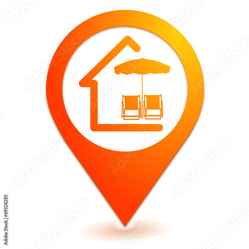 location de vacances sur symbole localisation orange