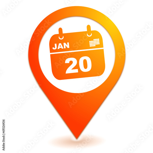 rendez vous agenda sur symbole localisation orange