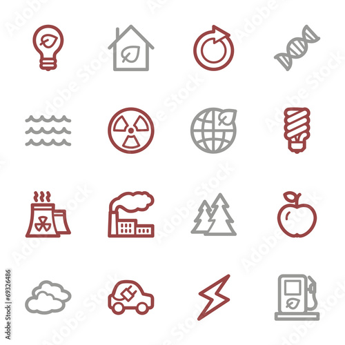 Green ecology web icons set