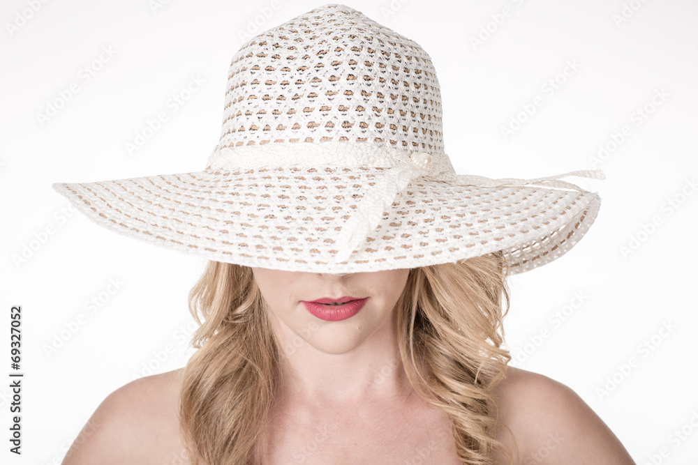 Portrait of attractive sexy woman with hat Portrait of attractive sexy woman with hat