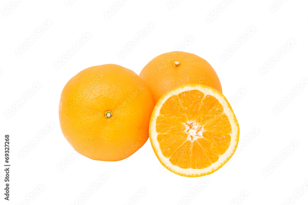 Orange Clipping Path on White Background