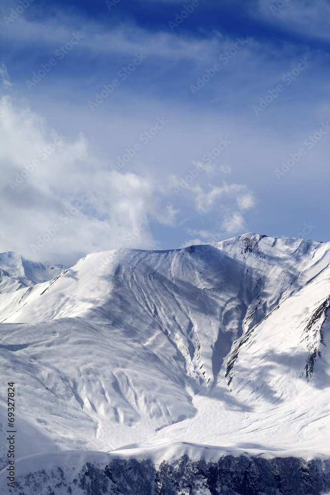 Winter snowy mountains