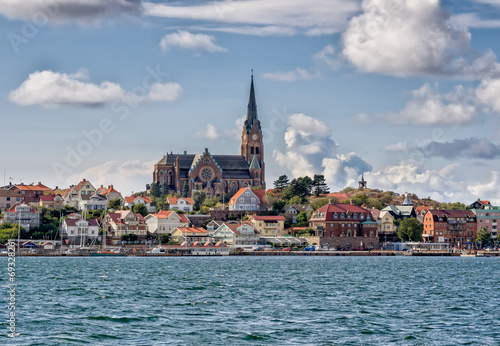 Lysekil church viewed from the seaside, Sweden photo