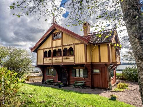 Historic old wooden house in Lysekil, Sweden