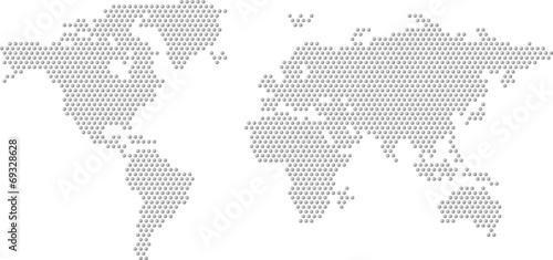 Dotted Map of the World radial fill