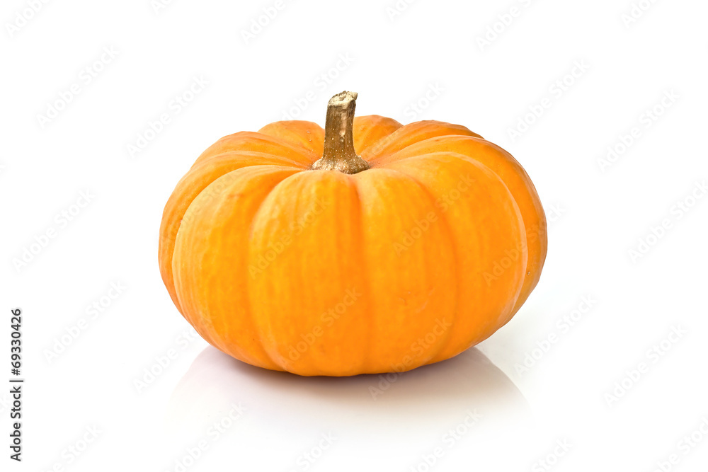 Decorative pumpkin isolated on white background, Thanksgiving and Halloween decor Decorative pumpkin isolated on white background, Thanksgiving and Halloween decor