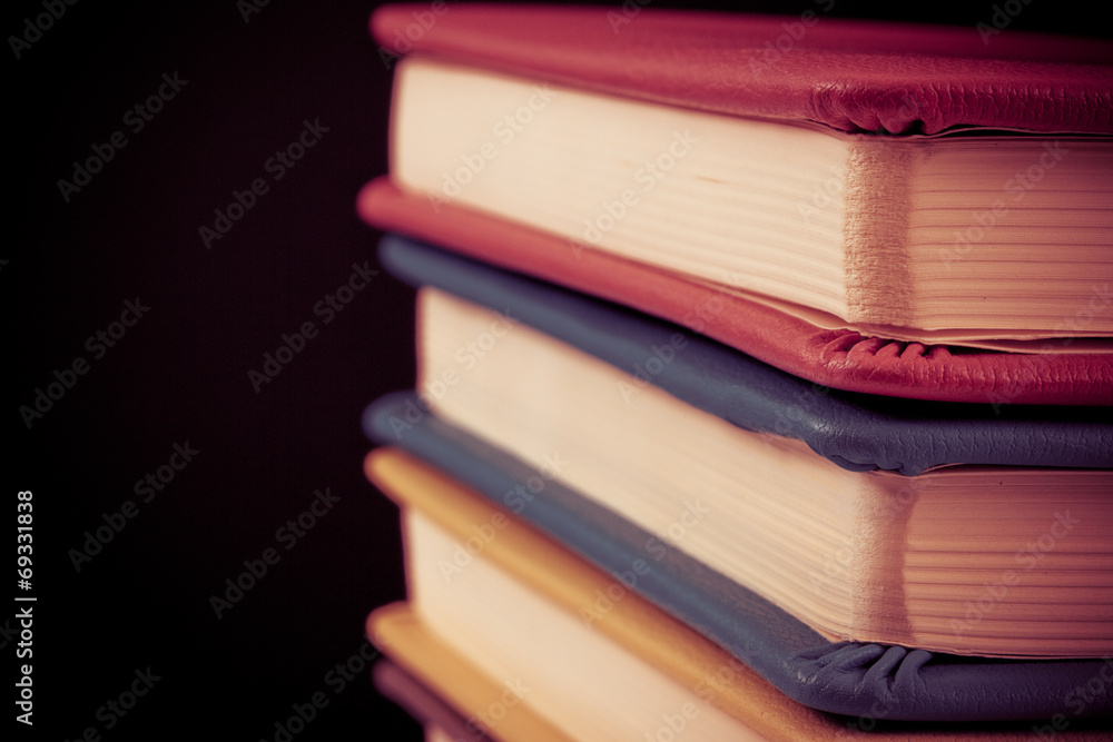 close up on stack of book close up on stack of book