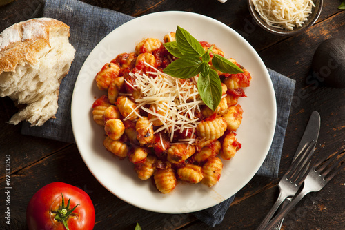 Homemade Italian Gnocchi with Red Sauce