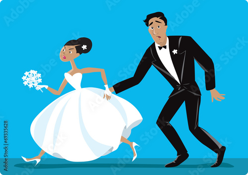 Determined  bride and undecided groom
