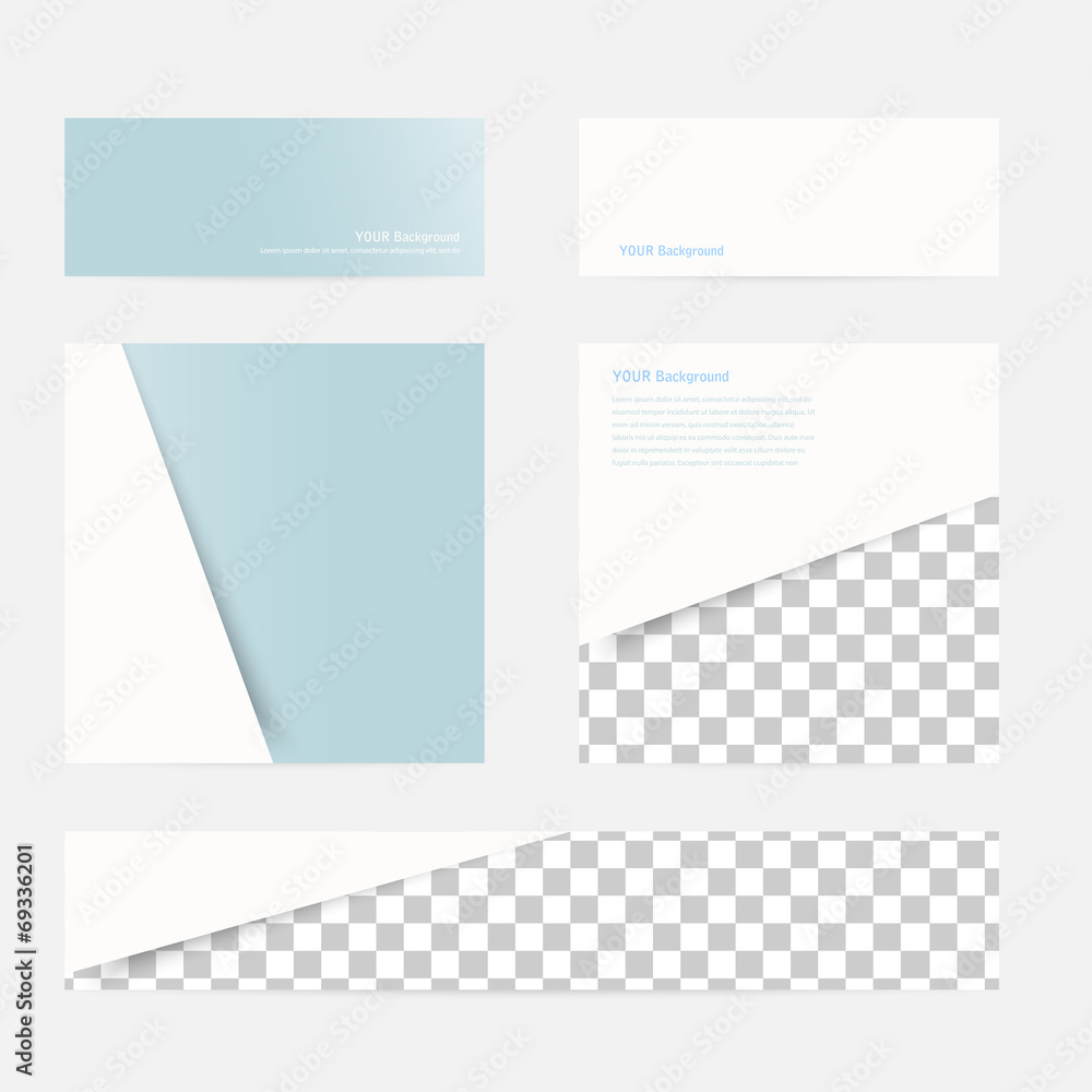 Fototapeta premium Vector banners and squares. Color set