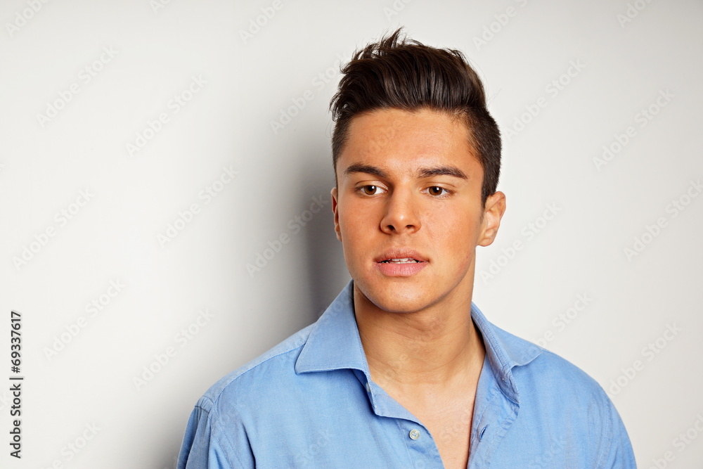 Portrait of young man, left you can write some text Portrait of young man, left you can write some text