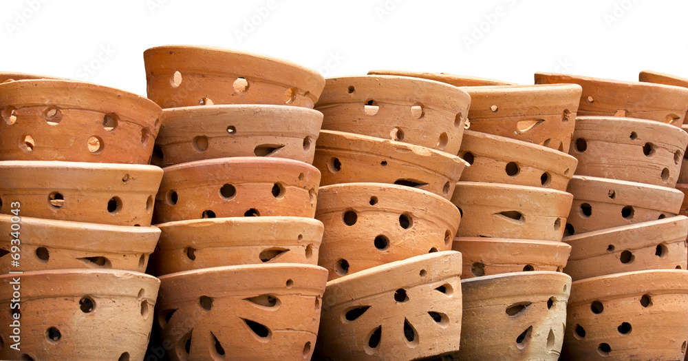 Flowerpot pile arrange and overlap on isolate background. Flowerpot pile arrange and overlap on isolate background.