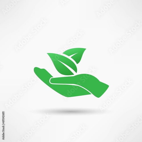 Hands and plant icon
