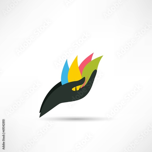 Hands and plant icon