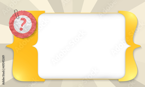 yellow square brackets for entering any text question mark