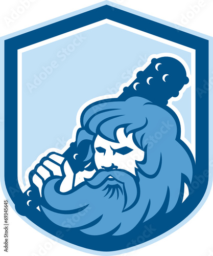 Hercules Wielding Club Shield Retro