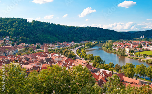 Obraz na płótnie Blick auf die Altstadt von Wertheim am Main