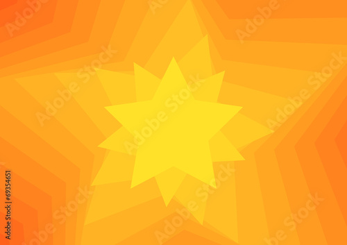 Yellow to orange background with star enlarging and rotating