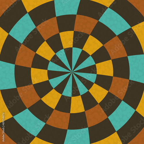 Wallpaper in concentric circular composition in retro colors