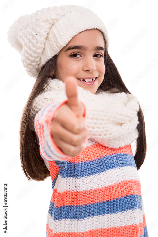 Girl doing thumbs up Girl doing thumbs up