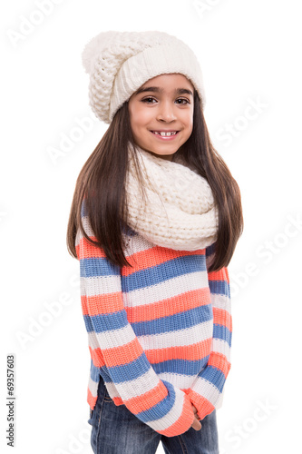 Girl posing over white © Trendsetter Images