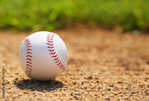 Baseball on Field. Closeup