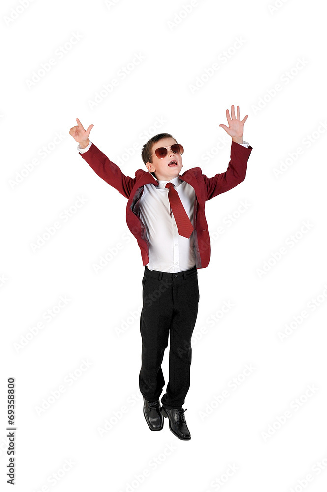 isolated little boy 7 years old, wearing glasses, a schoolboy in isolated little boy 7 years old, wearing glasses, a schoolboy in