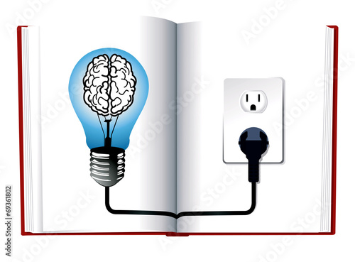 vector of Idea and knowledge concept design.Blue light bulb on o