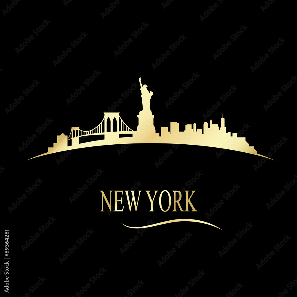 Luxury golden New york skyline