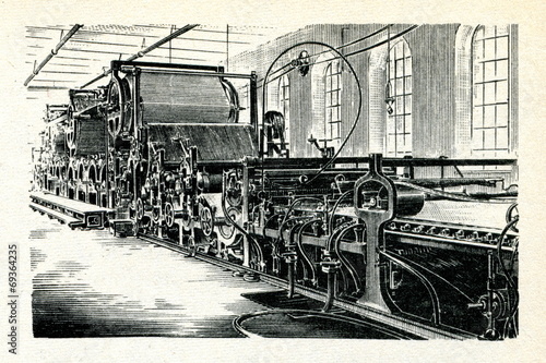 Obraz na płótnie Papermaking machine 1876 w salonie