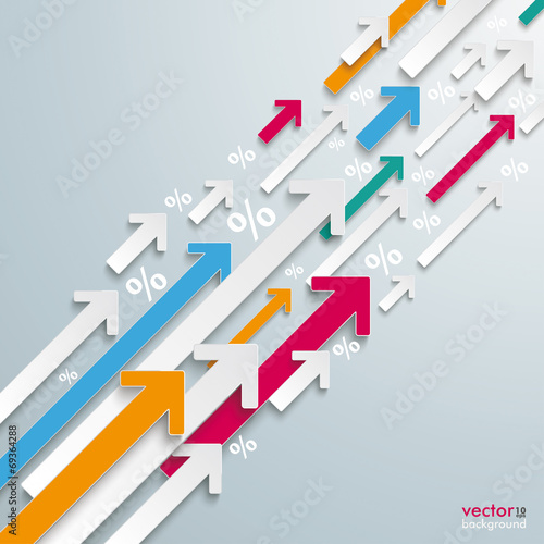 Arrows Up White Pink Percentage Return