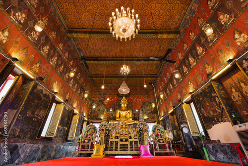 Buddha statue at Wat Saket, Travel Landmark of Bangkok THAILAND photo