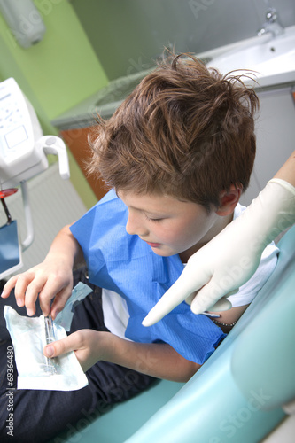 Young boy in a dental surgery