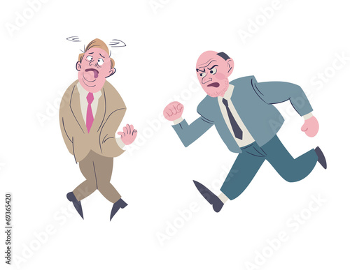 business man help his collegue from trouble