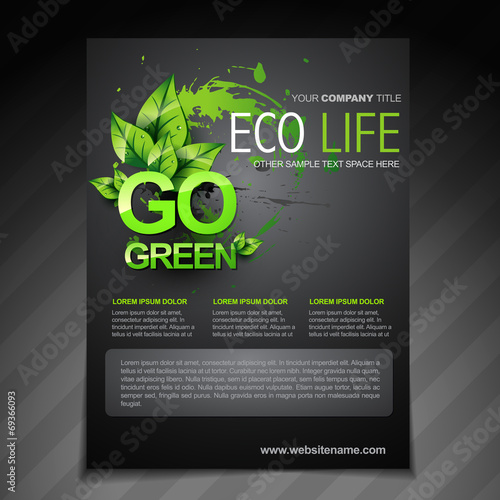 eco flyer brochure poster template and magazine cover