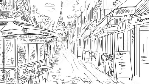 Photography Street in paris - illustration