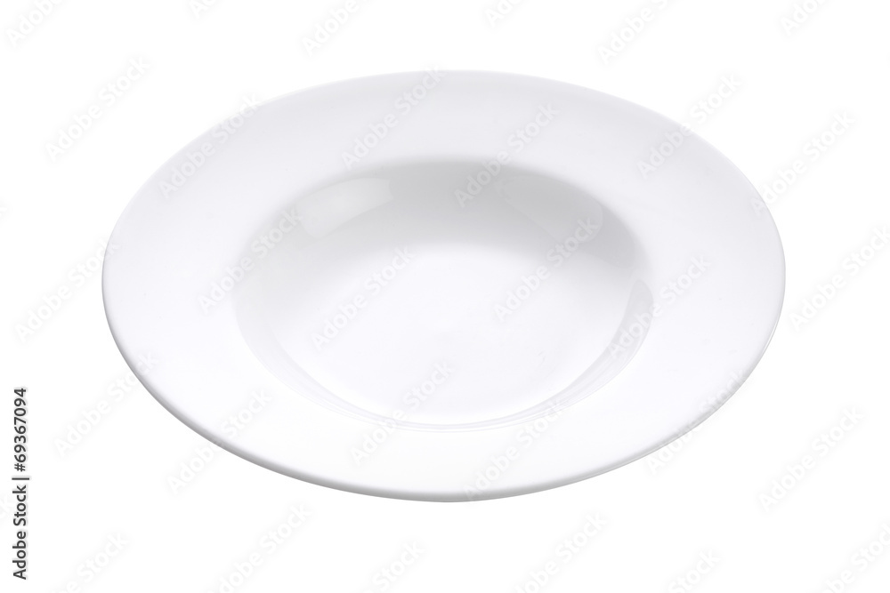 modern ceramic dish on white background