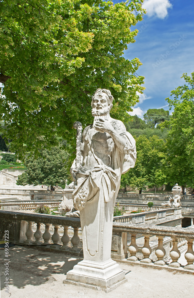 Statue in the park, Nimes, France