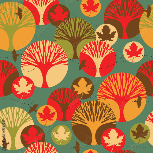 Autumn vector seamless pattern.