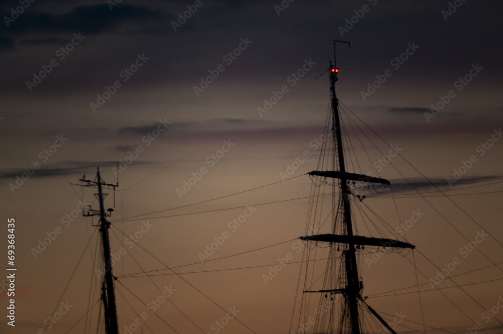 Sailing ship by night Sailing ship by night