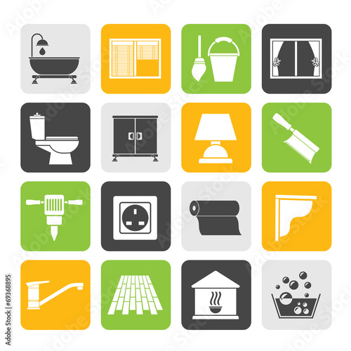 Silhouette Construction and building equipment Icons