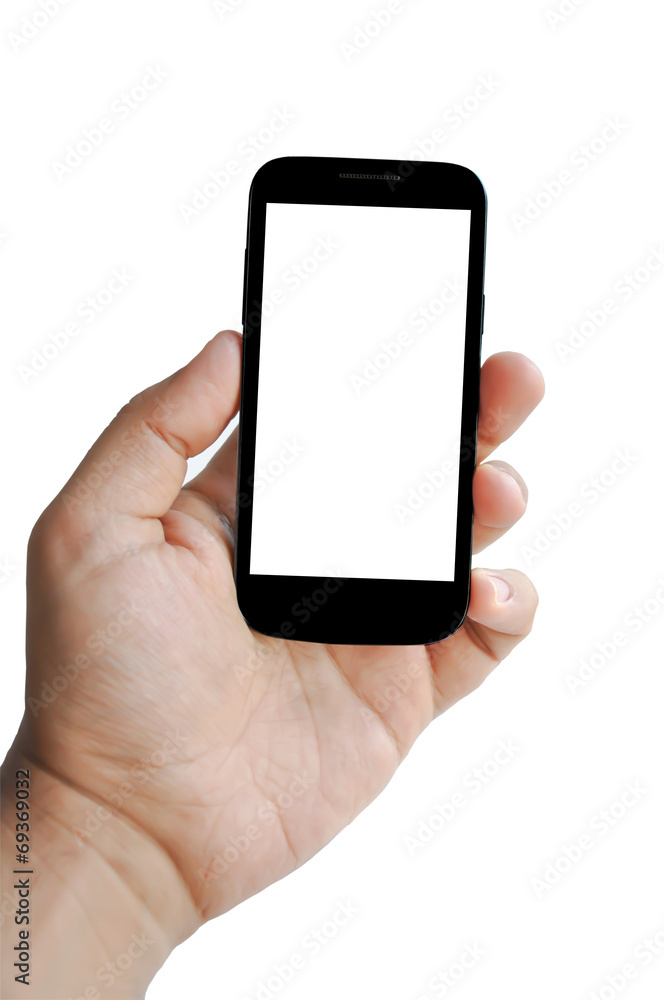 Blank Smartphone screen in hand Blank Smartphone screen in hand