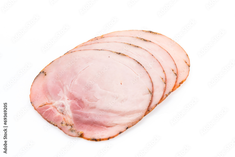 Ham isolated on white