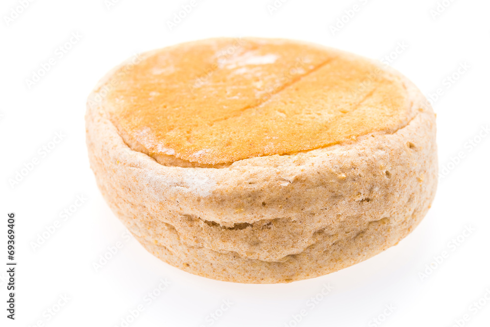 English muffin isolated on white English muffin isolated on white