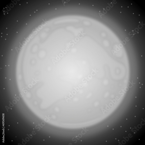 Hintergrund: Leuchtender Mond vor schwarzem Sternenhimmel
