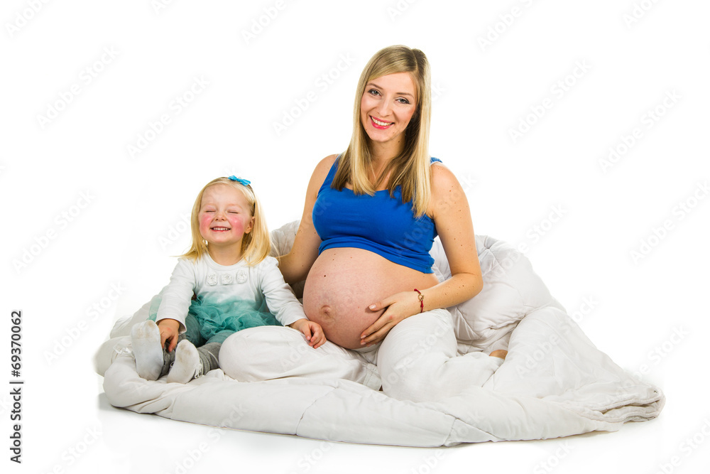 Pregnant mother with preschool child Pregnant mother with preschool child