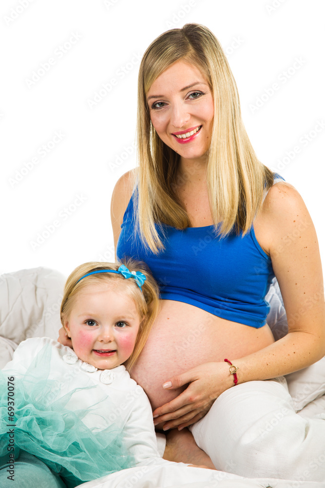 Pregnant mother with preschool child Pregnant mother with preschool child