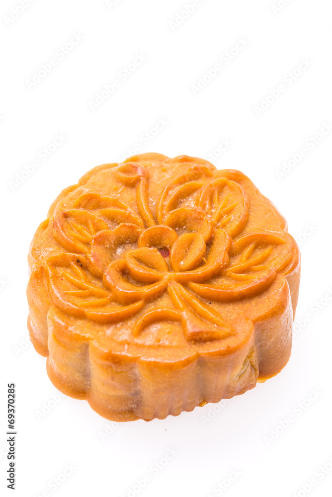 Moon cake isolated on white Moon cake isolated on white