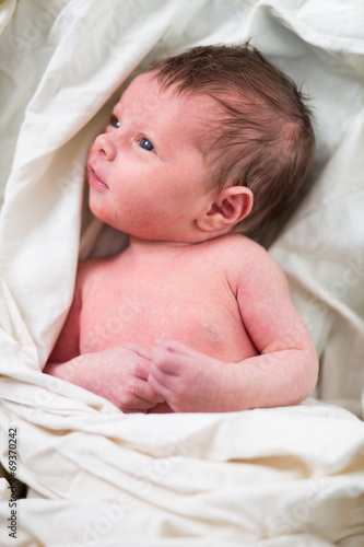 Newborn caucasian girl